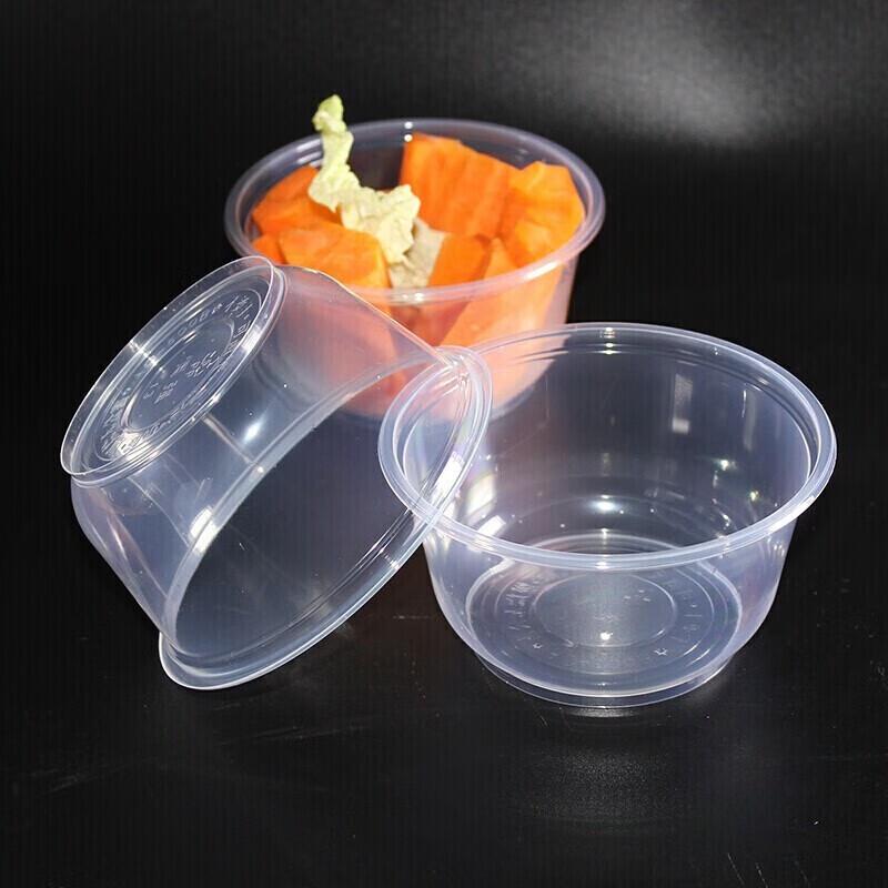 Chahua Disposable Round Plastic Take-out Bowls with Lids