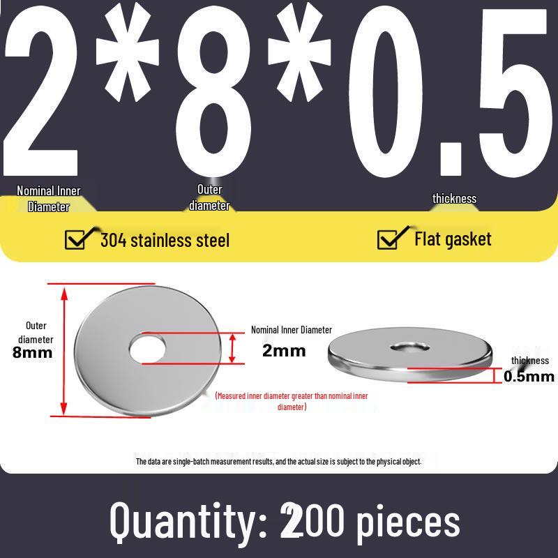 Plochá podložka z nerezové oceli 304 pro nastavení vůle hřídele (0,1/0,2/0,3 mm)