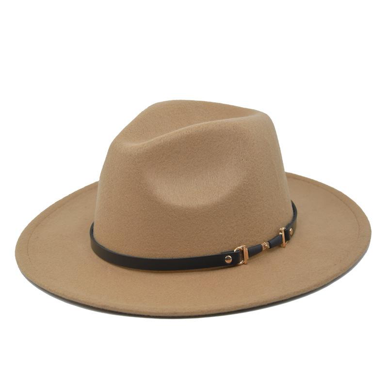1 Pezzo Cappello Fedora alla Moda in Lana da Uomo Autunno Inverno a Tesa Larga Cappello Jazz Lana Sintetica da Donna Feltro Cappello Britannico