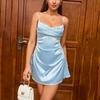 Satin Dress, Summer Popular Sexy Halter Strap Suspender Short Dress