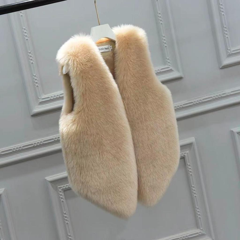 New imitation fur plush rabbit hair slim-fitting fluff thin vest short imitation fur vest