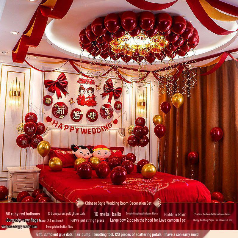 Complete Wedding Room Decoration Balloon Set - Bride & Groom Sections