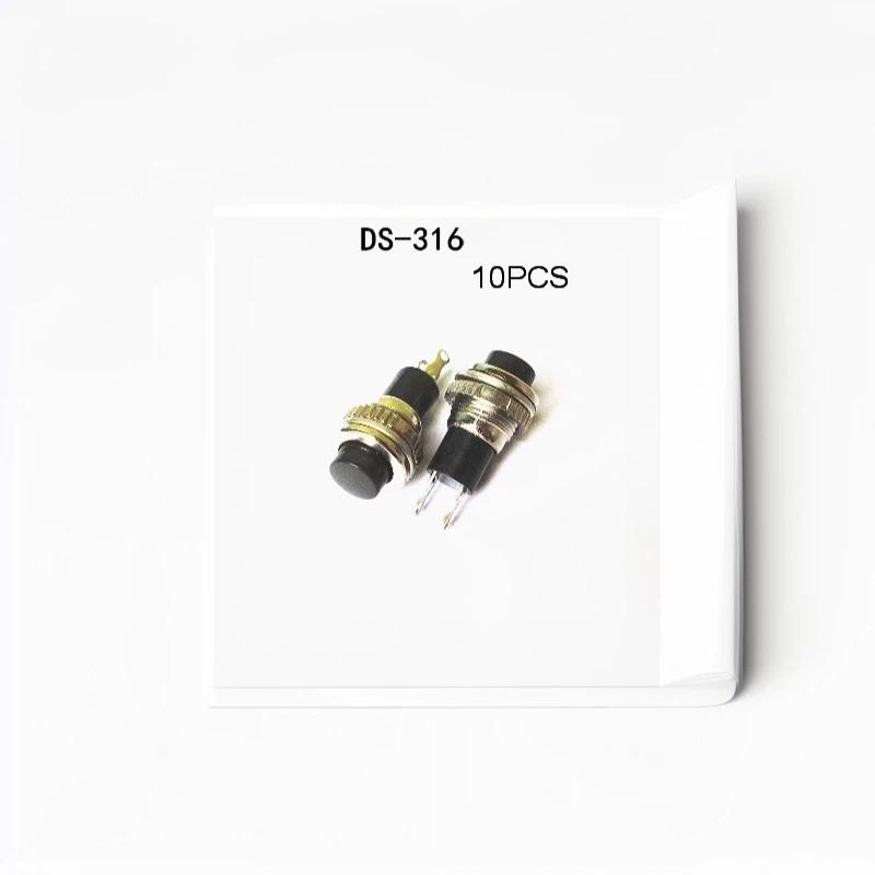 10Pcs 10Mm Momentary Push Button Switch Ds-314 Ds-316 Self Reset Threaded Panel Mount Switch For Diy Electronic Circuit Projects