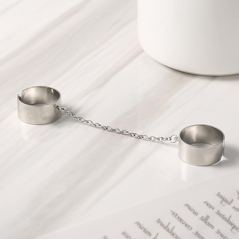 Partner Reťaz Dva prsty Jednodielny prsteň Kreatívny Ins pocit Otvorený prsteň Prsteň