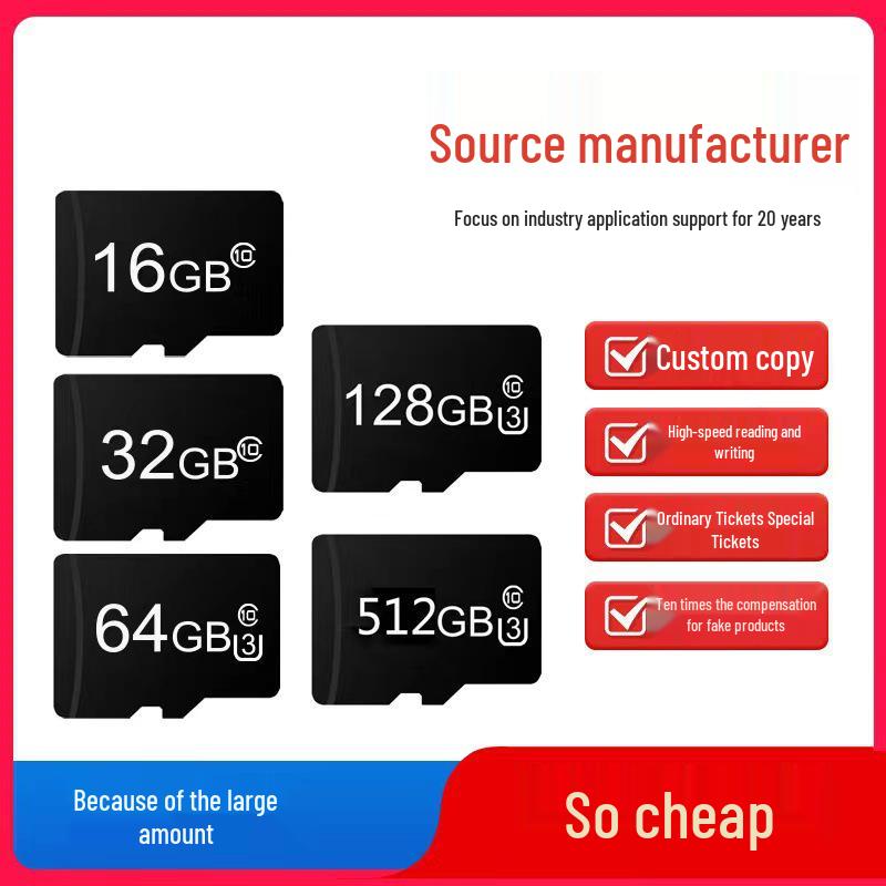 Scheda di memoria ad alta velocità: 8 GB, 16 GB, 32 GB per il monitoraggio; 64 GB, 128 GB per telecamere di sicurezza e dash cam