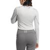 Adidas Aeroready Slim Long Sleeve Top Quick-Drying Hollow Sports Casual Fitted T-Shirt Women tops Light-Gray JJ1085