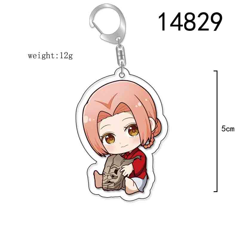 Acrylic Keychain featuring Yamada Asaemon Shion and Fuchi from Jigokuraku. Perfect for backpack charms with a cartoon pattern. 55mm