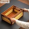 Handmade Brown Bamboo Rattan Storage Basket Food Storage Tray Debris Sorting Box Self-help Display Home Table Decoration Trays