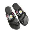 Sommer neue große Größe flacher Boden Zehensteg-Slipper Damenmode tragen Blume Strand coole Slipper