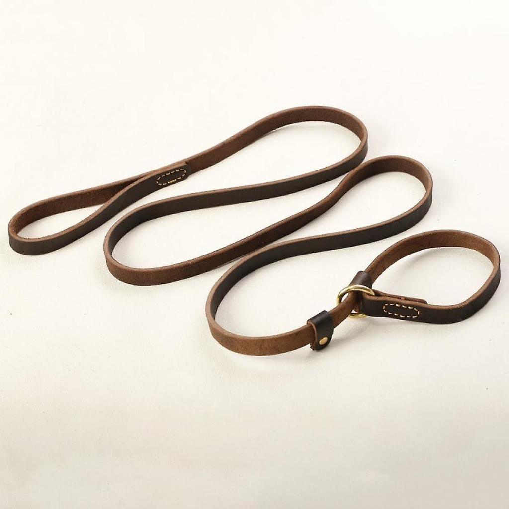Genuine Leather P Chains For Large Dogs Slippery Straps Pet Walking Lead Genuine Leather Dog Traction Rope For Small Large Dogs