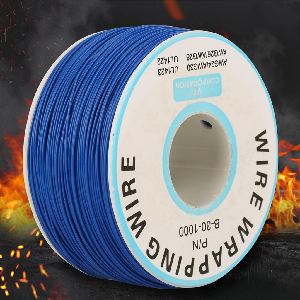 1Roll WiRe Wrapping Singolo filo di rame Cavo 30AWG Diametro nucleo 0,25 mm (blu)