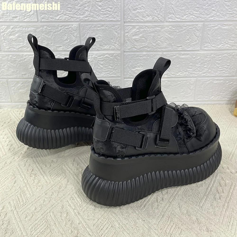 Gothic Punk Style Ankle Boots 8Cm Thick-Soled Short Boots for Women 2025 New Rock High-Top Shoes Sweet Cool Big-Headed Shoes