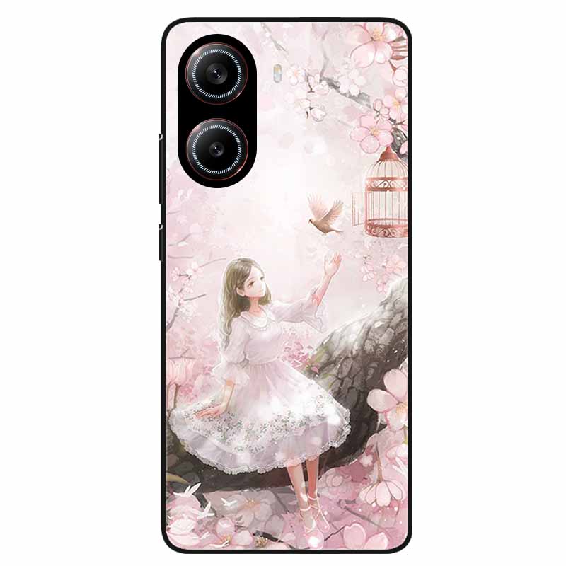For Poco X7 Pro 5G Case Flower Hard Back Cover Tempered Glass Cases for Xiaomi Poco X 7 Pro X7Pro Hard Shells PocoX7Pro 2025 New