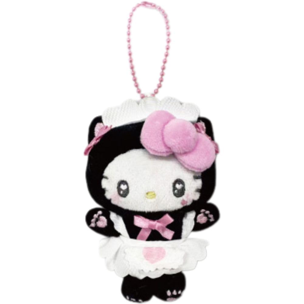Hatakeyama Shouji Sanrio Mini Mascot Neko Maid Hello Kitty Black Plush Small Size Bag Charm Character Goods Gift Compatible