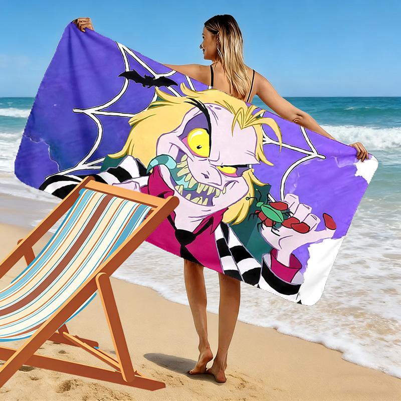 Beetlejuice2 Print Beach Towel, Large Soft Quick Dry Towel for Beach Camping Swimming