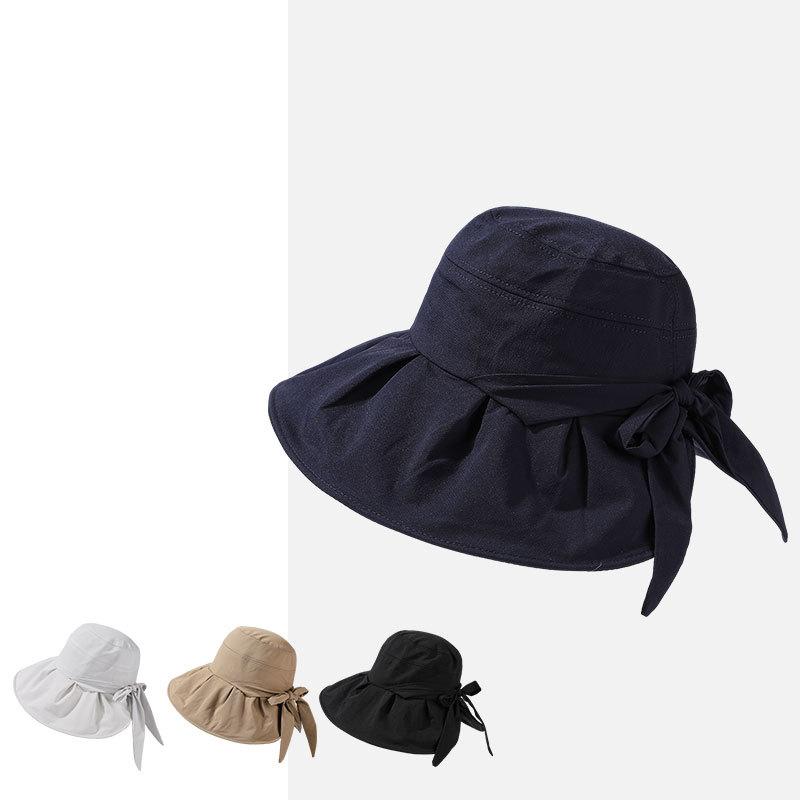 Cappello da Pescatore Estivo Leggero Traspirante Ampia Tesa Protezione Solare Monocolore Cappello Parasole