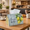 1pc Vintage Botanical Tissue Box - Multi-functional Napkin Dispenser, Two Sizes Available Made of Durable Polyester, Decorated with Fresh Lemon Branch