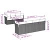 8-teiliges Gartensofa-Set mit Kissen Schwarzes Poly-Rattan
