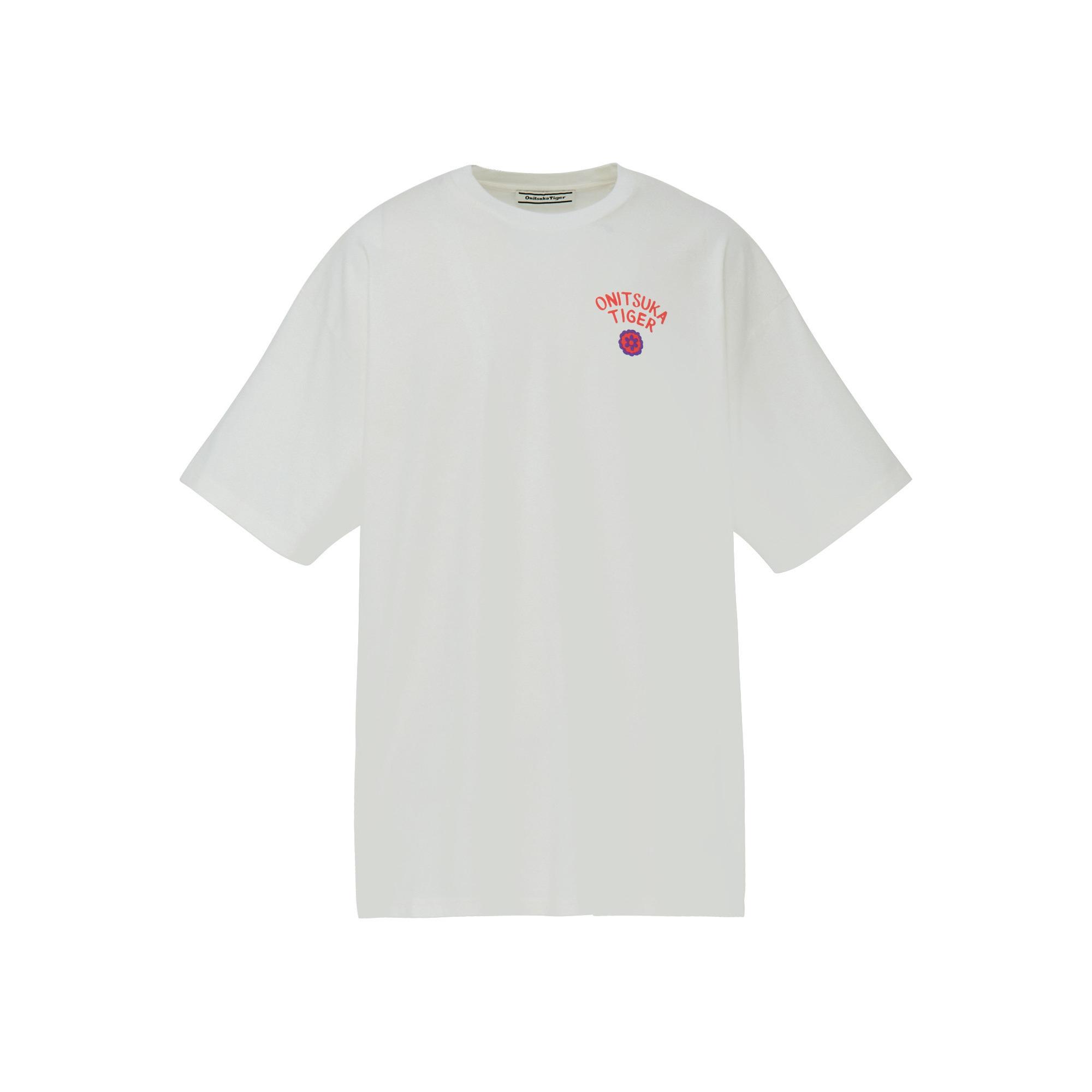 

Onitsuka Tiger Oversized Graphic T-Shirt Comfortable Casual Simple Print Unisex tops White 2183B561_100 M