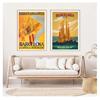 Resor Canvas Målningar Vintage Kraft Posters Belagda Väggdekaler Heminredning Familjepresent Europa Spanien Barcelona Pop Art