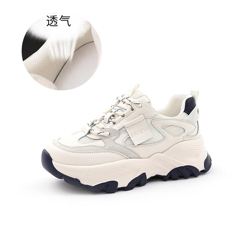 

Leather dad shoes women s 2025 spring new heightening platform sports shoes girls breathable casual shoes versatile women s shoes 35
