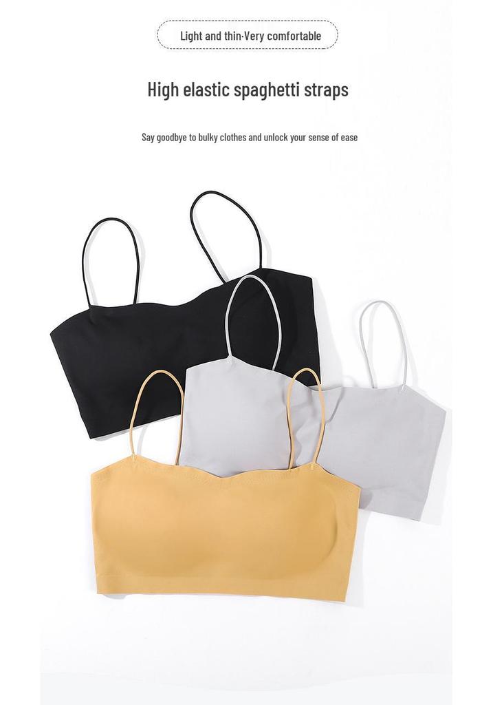 Hot Sale Women's Seamless Wire-Free Push-Up Bandeau Bra with Thin Straps & Beautiful Back Design
