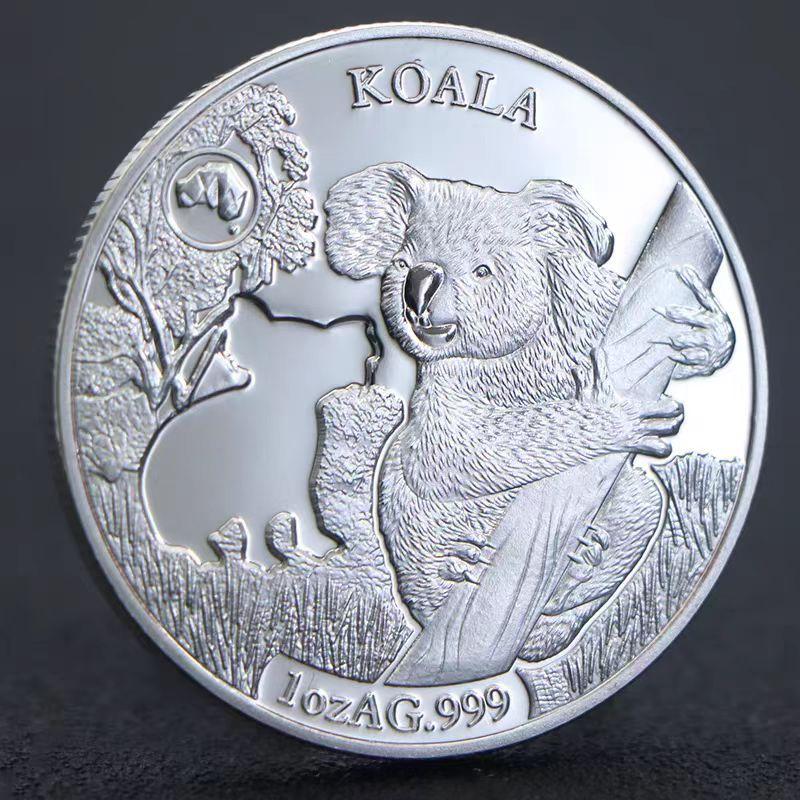 Australian Animal Koala Commemorative Coin, Kangaroo, Crocodile, Queen s Head, Copper Silver Plated
