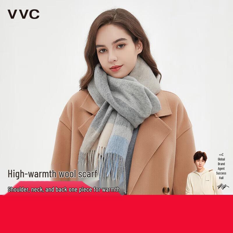 VVC Women's Winter Plaid Wool Scarf & Shawl