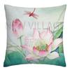 Lotus carp linen Doublesided Printed pillow cover Short plush Suitable living rooms bedrooms sofas throw cushion cover