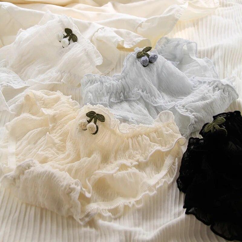 Damtrosor Söta Flickors Ullbollstrosor Mellanhög Midja Sömlösa Underbyxor Sexiga Spetstrosor Kvinnliga Underkläder