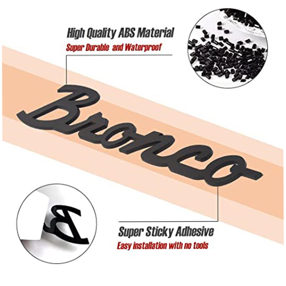 Bronco Decals Emblems 3D Nameplate Car Decal Logo Letter Sticker for Ford Bronco Sport 2022   4-Door