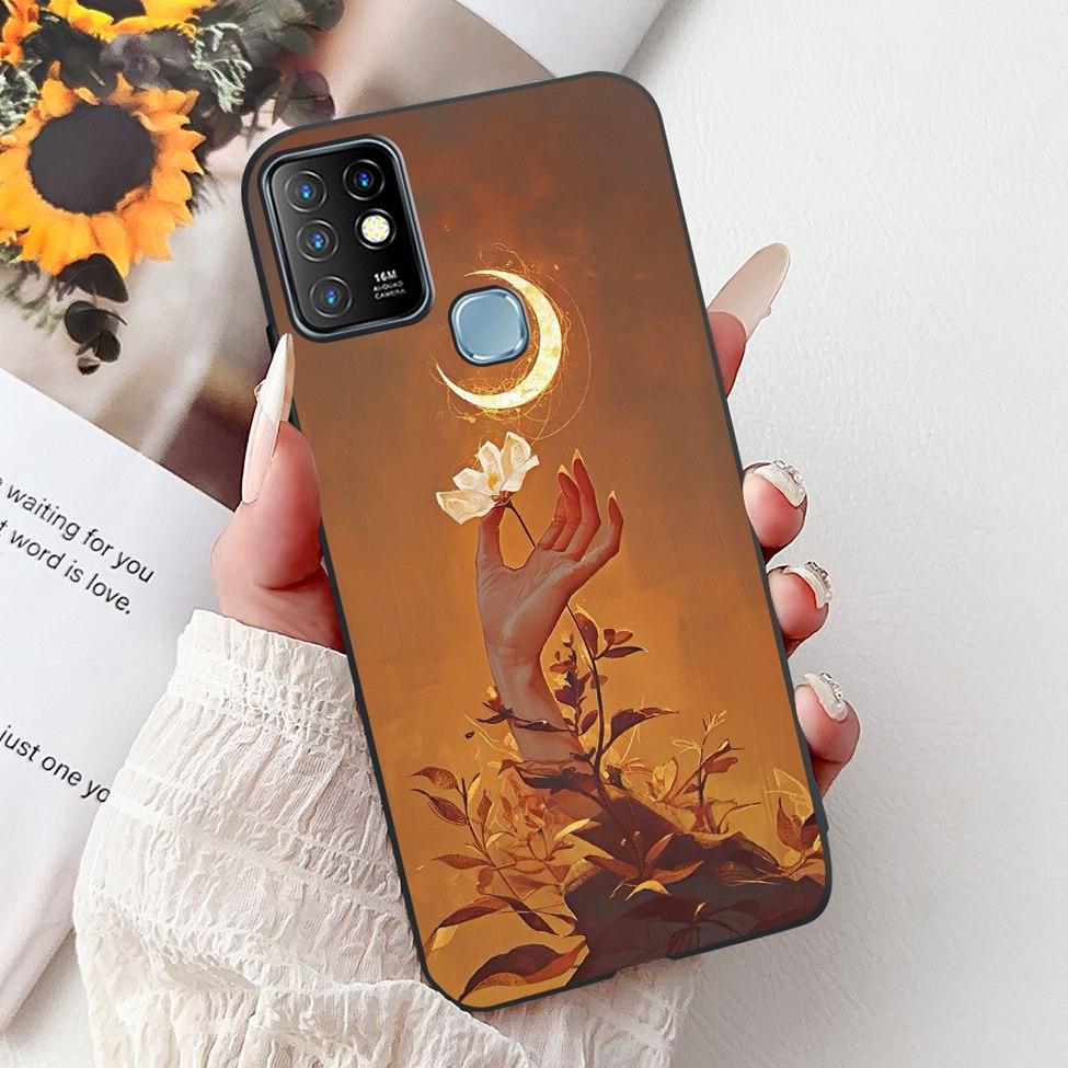For Infinix Hot 10 Case Silicone Cute Cat Fashion Flowers Luxury Painted Back Cover For Inifnix Hot 10 Phone Case X682B X682C
