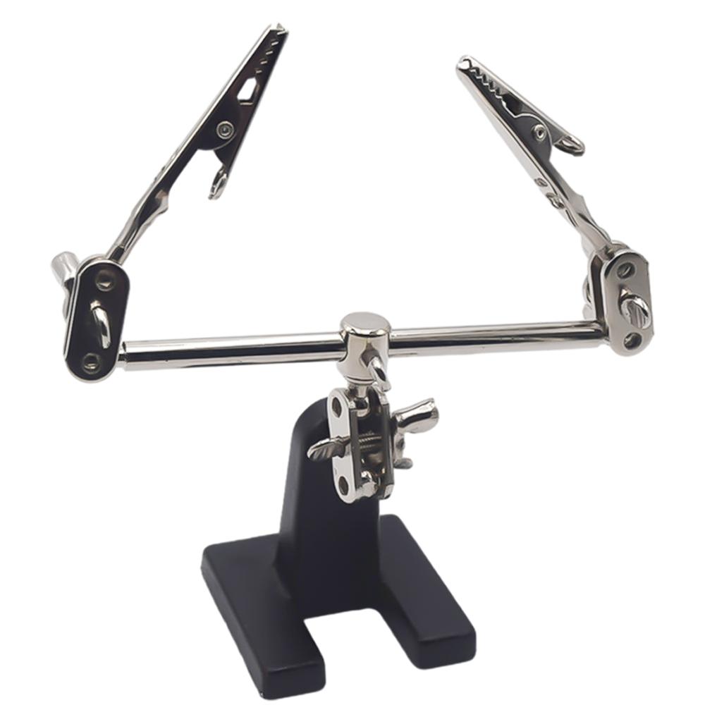 

Adjustable Third Hand Soldering Tool Desk Clamp Welding with 2 Alligator Clips Soldering Stand Soldering Repair Tool