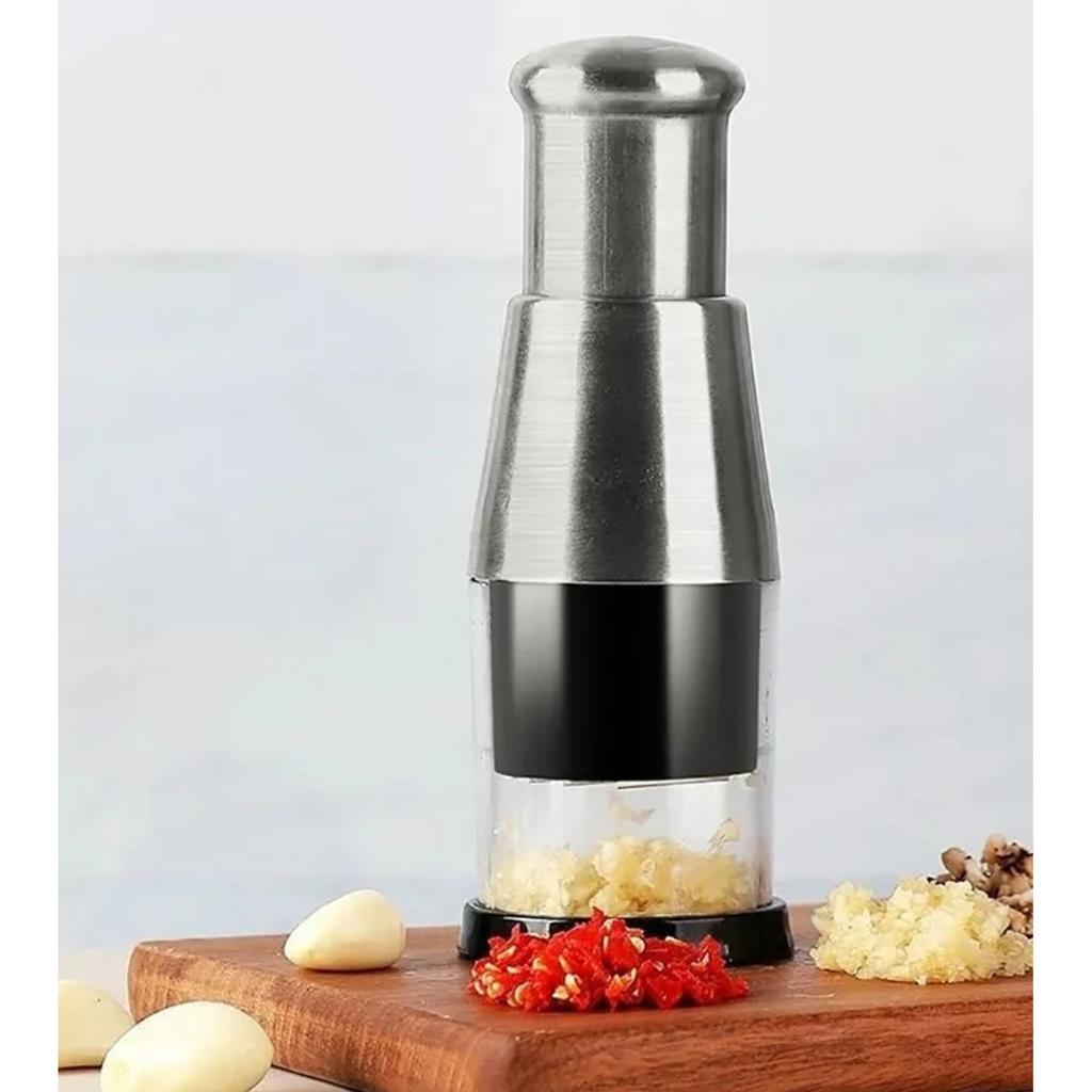 Zola Automatic Rotation Vegetable Chopper 5 Blades Stainless Steel Manual Dicer 16x6cm Black/Silver