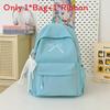 Bow Embroidery Ribbon Nylon Backpack Large Capacity Laptop Schoolbag Fashion