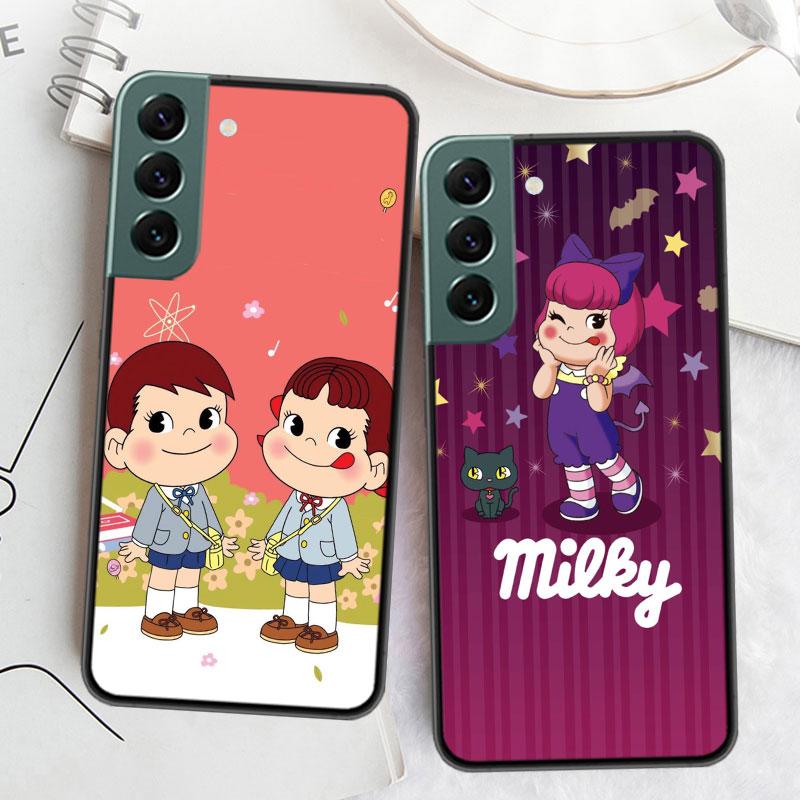 F-Fujiya M-Milky P-Peko C-chan Cartoon Phone Case For Samsung Galaxy S22 S25 Ultra S21 S10 Plus S26 Edge S20 S23 S24 FE Cove