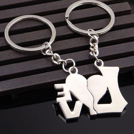 1 pereche Fashion I Love You Forever Heart Cuplu Breloc Mașină Breloc Cadou Iubitor