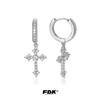 Fdk Cross Zircon Earrings for Men 2026 New Popular High-End Versatile Earrings with a Sense of Style and Trendiness