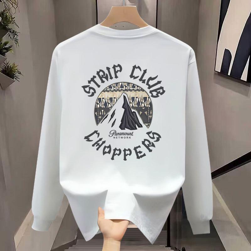 Trendy Brand Heavy Cotton T-Shirt Men'S Bottoming Shirt Long Sleeve Fashion Trend Top Men'S And Women'S Crew Neck Sweater