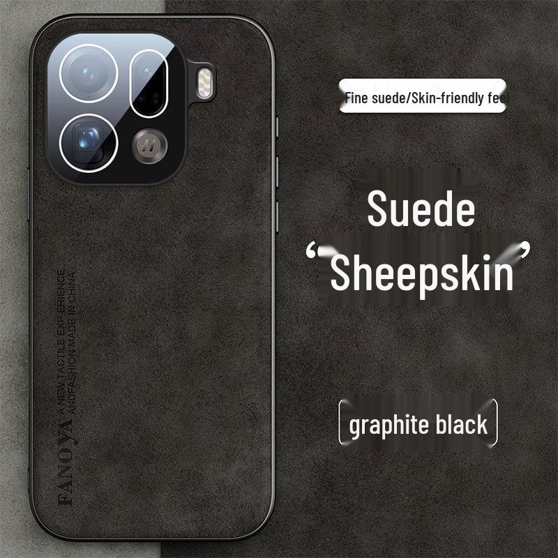 Compatible OPPO FindX9U Suede Leather Stand Case with Full Lens Protection