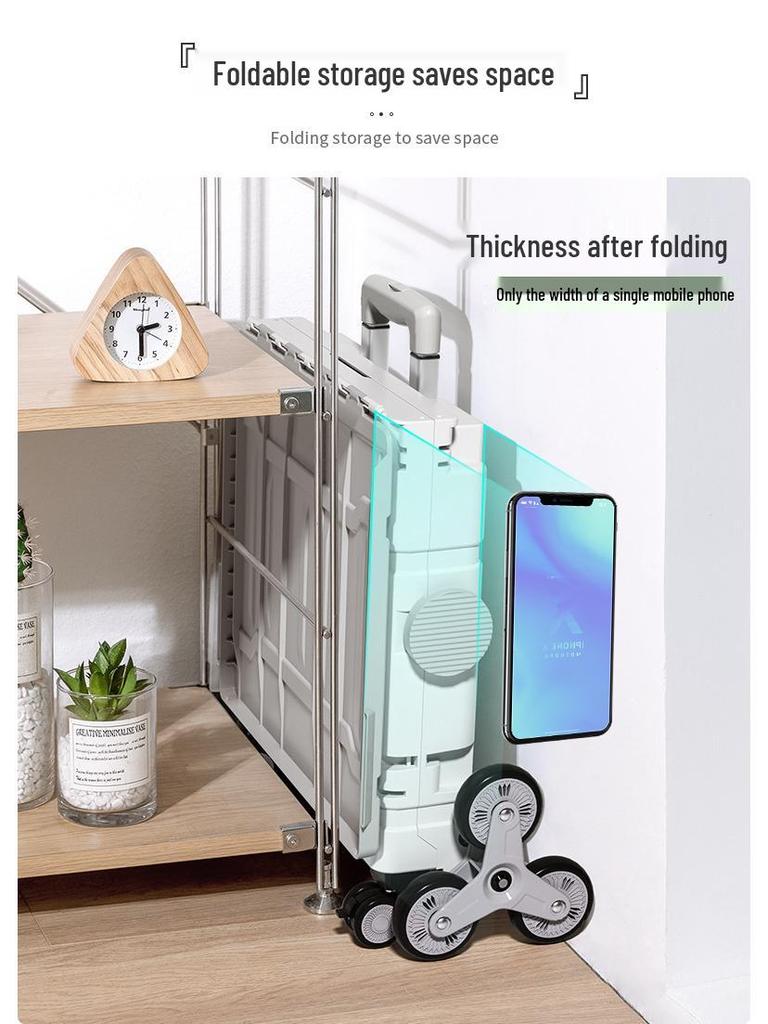 Portable Stair-Climbing Trolley: Folding Cart for Groceries, Camping, and Outdoor Use