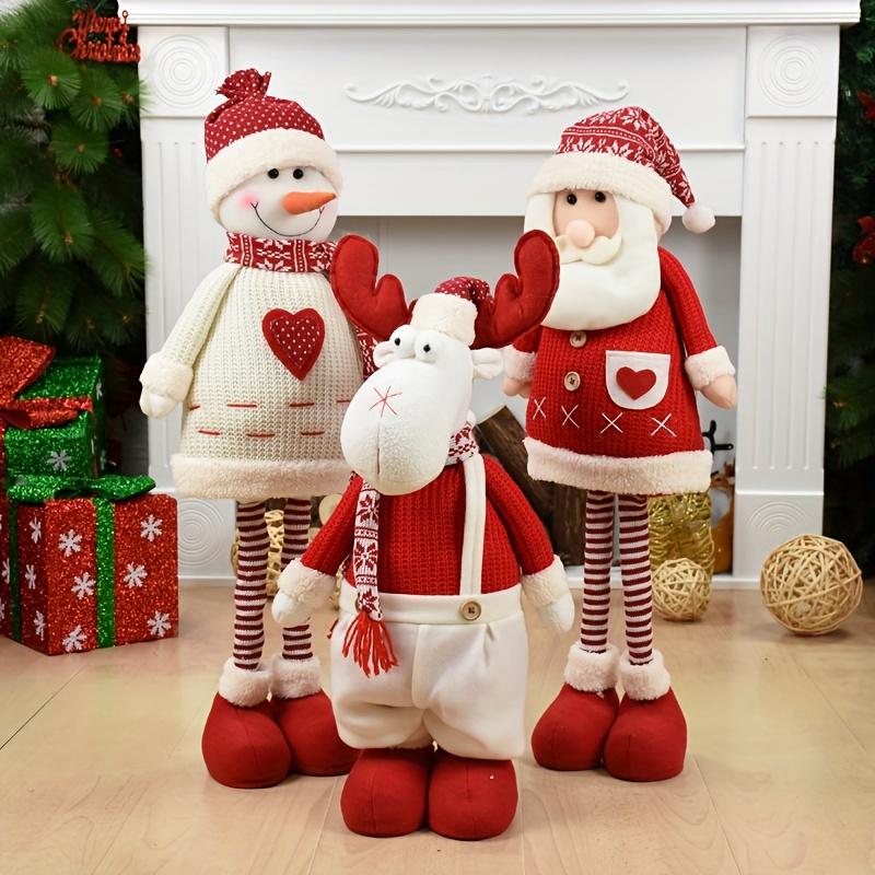 1pc Big Size Retractable Santa Claus Snowman Elk Xmas Figurines Christmas Decoration Gift Xmas Tree Ornament