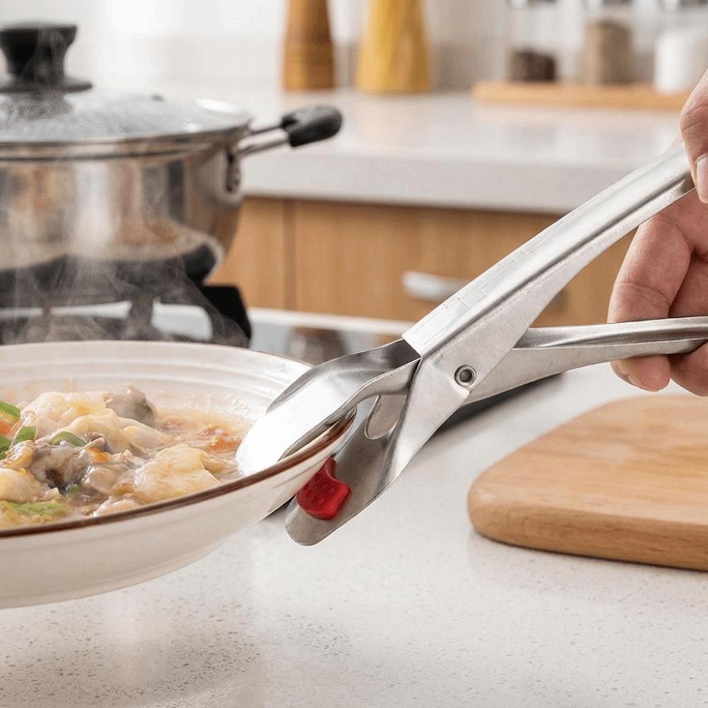 Non Slip Stainless Steel Dish Clips Ergonomic Handle Hot Plate Holder Bowl Clips Oven