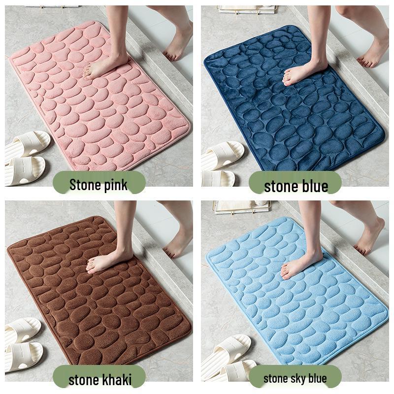 Popular Non-Slip Pebble Bathroom Mat for Toilet and Kitchen