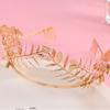 Durable Metal Leaf Tiaras Hairpin Polished Metal Hair Accessory For Bridal Parties And Special Event