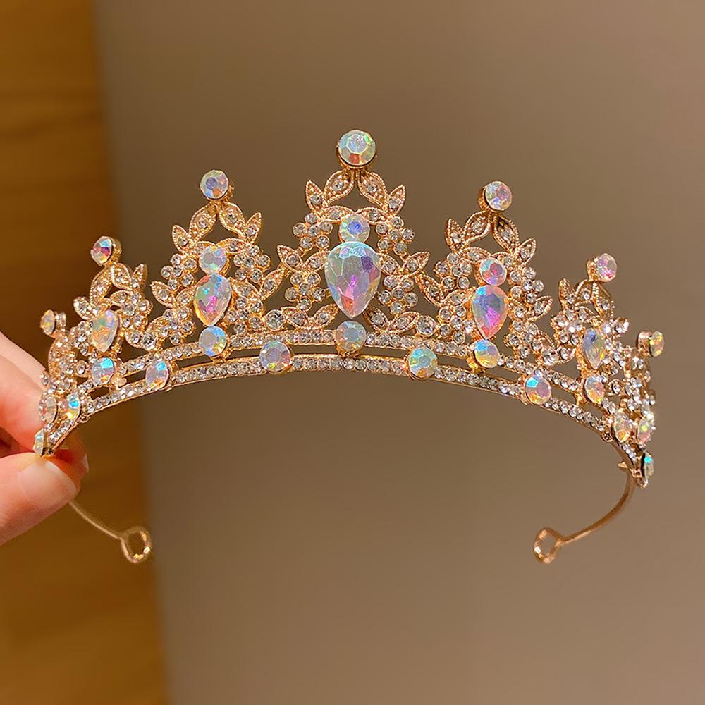 Girls' Crystal Princess Crown - Colorful Headdress for Birthday, Performance, or Photography