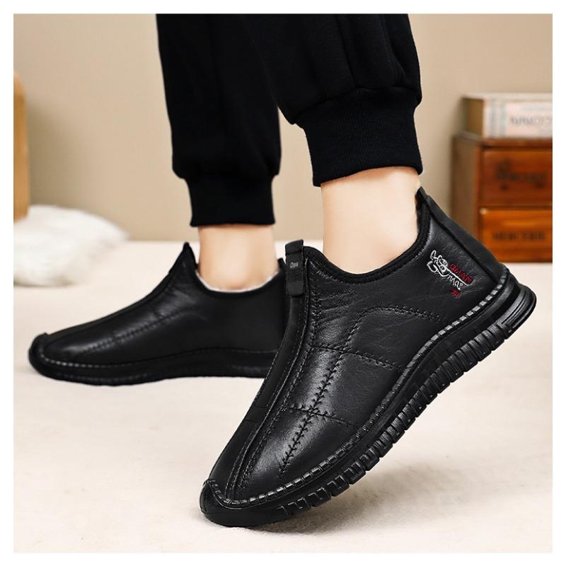 Men S Winter Warm Cotton Boots Non Slip Slip On Casual Shoes
