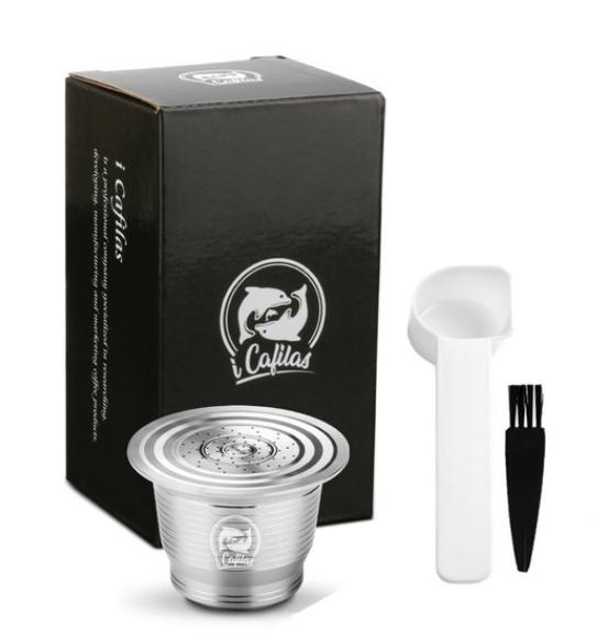 ICafilas Reusable Coffee Capsule for Nespresso Stainless Steel Refillable Filters Espresso for Essence Nespresso Capsule
