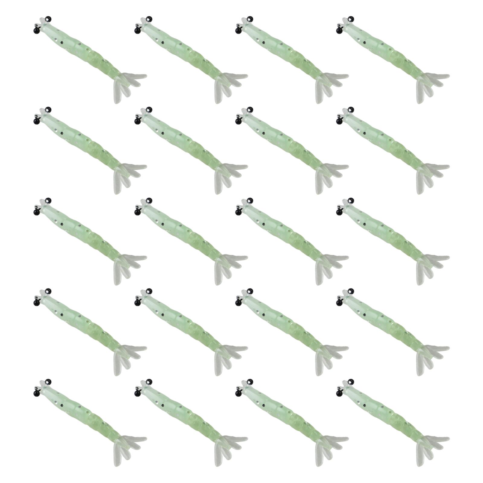 

20Pcs Mini Shrimp Lure Multi-Segmented Soft Worm Shrimp Fishing Lure Realistic Shrimps Bass Bait For Stream Fisher