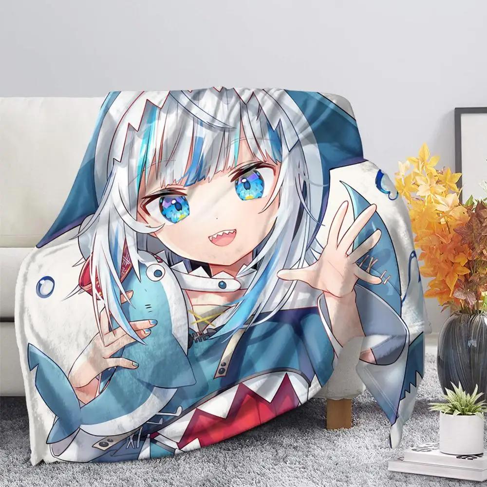Hololive Gawr Gura Ch holoMyth Soft Plush Blanket, Flannel Blanket Throw Blanket for Living Room Bedroom Bed Sofa Picnic Cover
